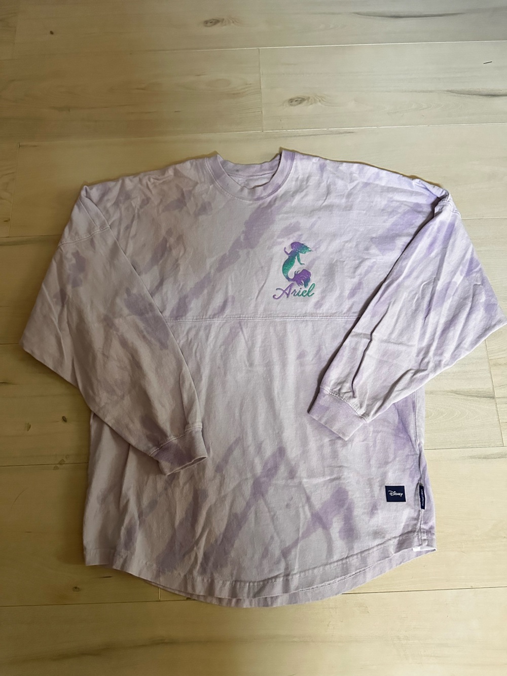 Disney Ariel Lavender Tie-Dye Long Sleeve Shirt Size XS 0582